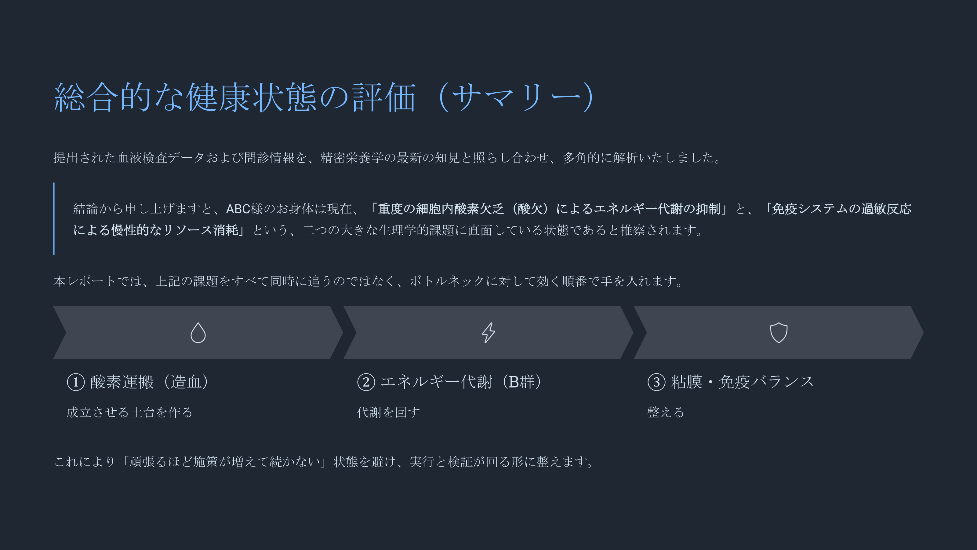 健康地図サンプル - 総合評価サマリー